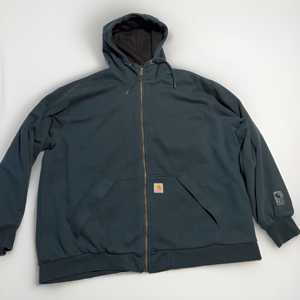 Carhartt Men's PAXTON SWEATSHIRT 2xl Hoodie Green Rain Defender Thermal Lined